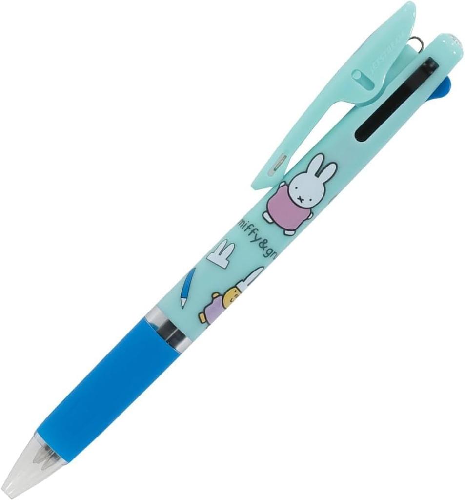 Miffy Ballpoint 3 Jetstream Made in miffy C Set Name Pen, Colors, 0.5mm, Japan, (Ballpoint Pen, Stickers)