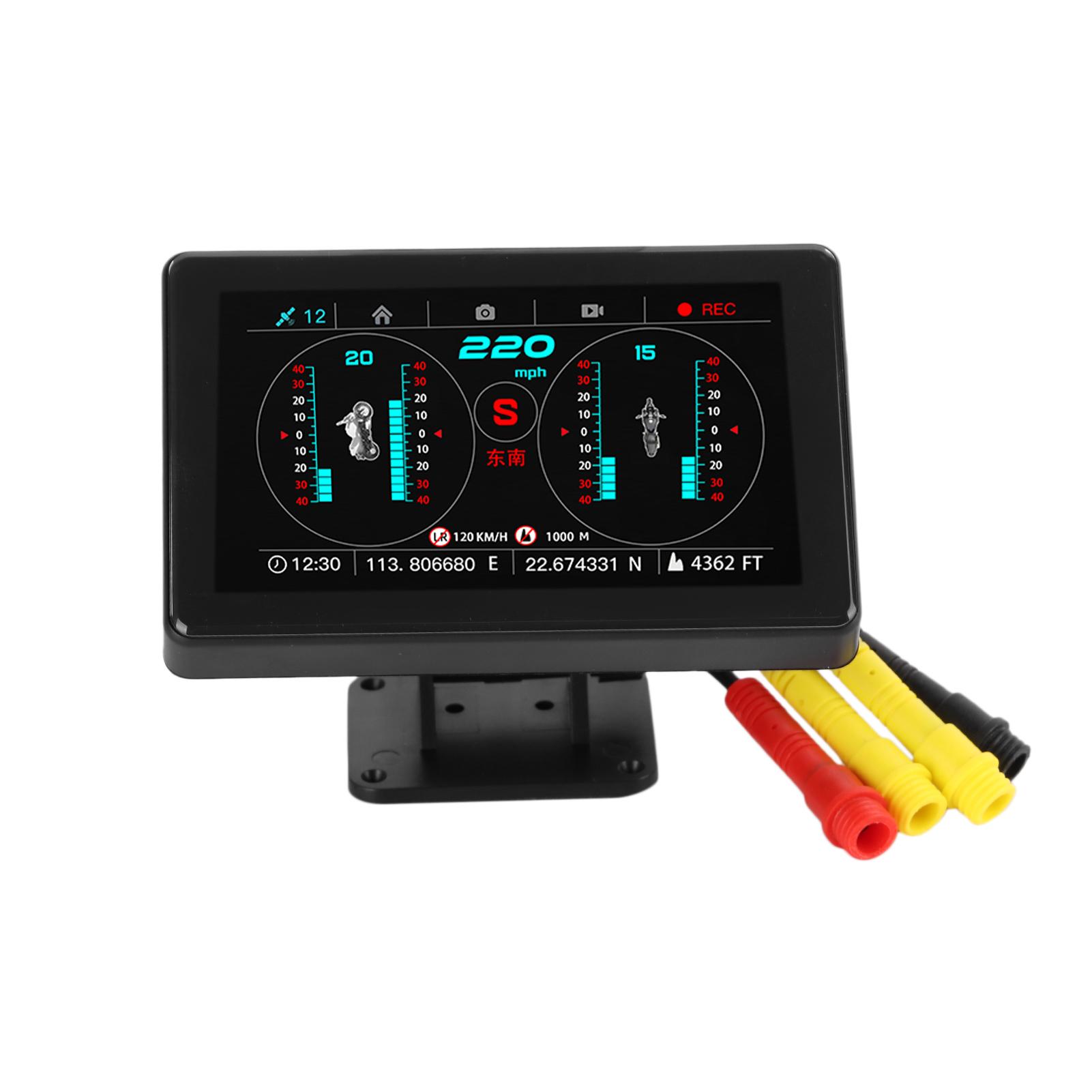 

Motorcycle Driving Recorder Dual Lens LCD Display GPS Speedometer Overspeed Alarm IP67 Waterproof Multifunction