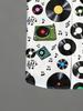 Men'S Collar Short Sleeved Shirt, 3D Printed White Background Vinyl Record Note Pattern Retro Music Style Top