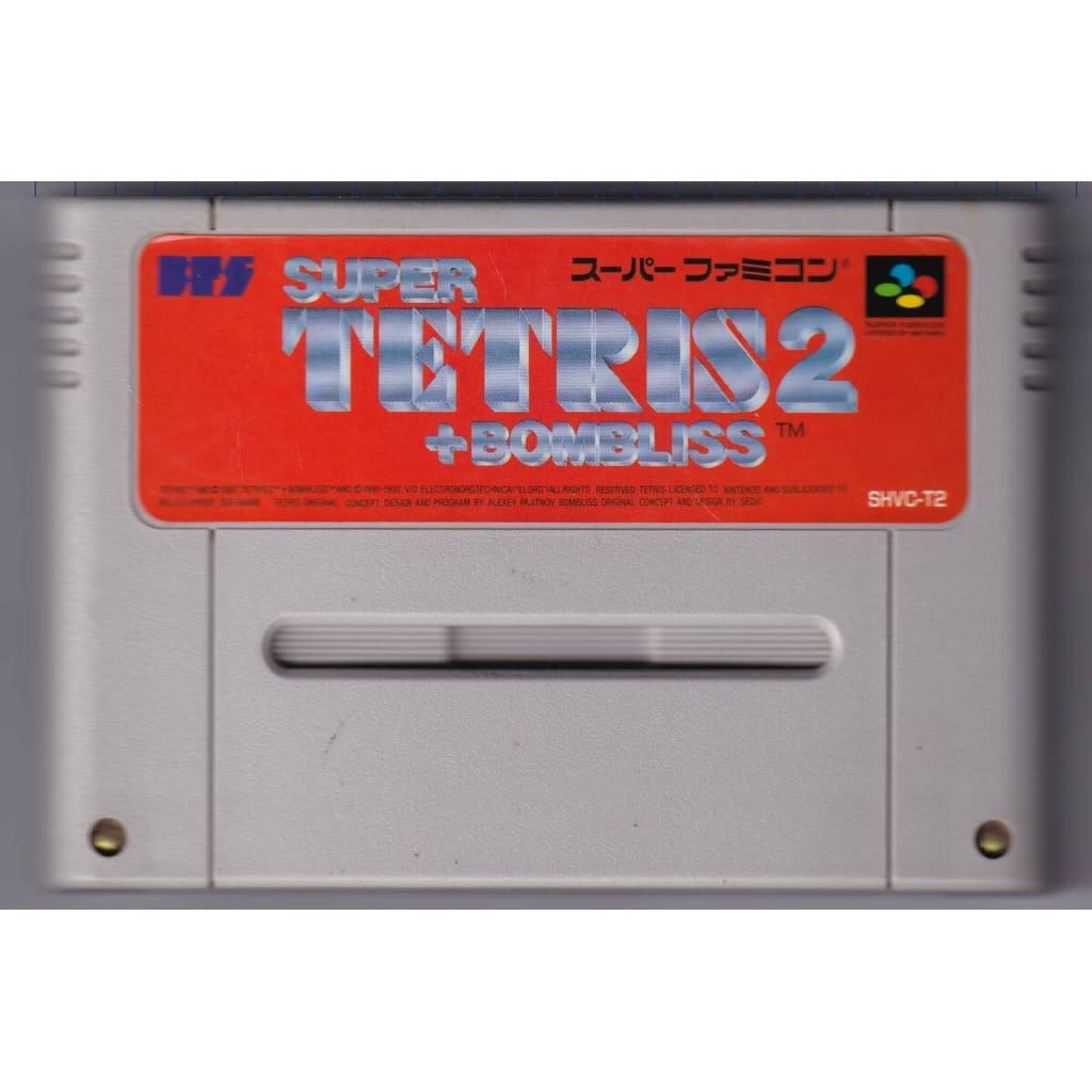Used Super Tetris 2 + Bombliss SFC SNES Super Famicom SHVC-T2 Tested Working Nintendo Puzzle Bullet-Proof Software NTSC-J Super Nintendo Cartridge