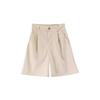 Damen High-Waist A-Linien Cordshorts mit weitem Bein - Kaffee, Herbst 2024, Petite