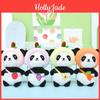 Cute Avocado Panda Plush Keychain Fluffy Pp Cotton Stuffed Animal Bag Accessory