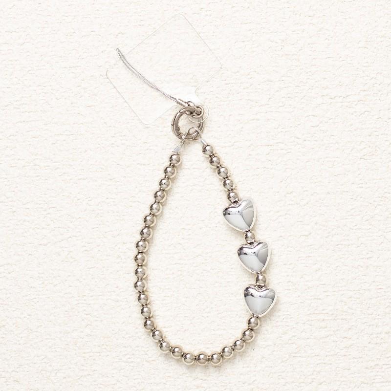 Hart Kristal Kralen Mobiele Telefoon Polsband met Metalen Gesp