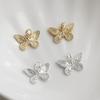 14K Gold Filled Engraved Butterfly Pendant with Crystal Beaded Necklace for DIY Jewelry Crafting.