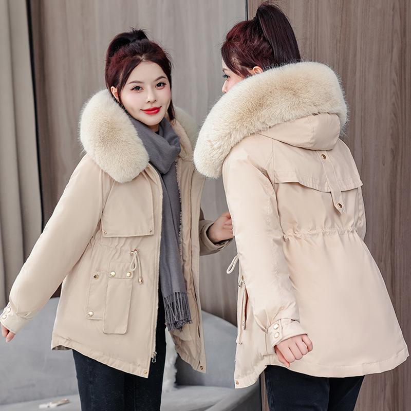 Winter new women's hooded short warm women's versatile loose fashion women's coat