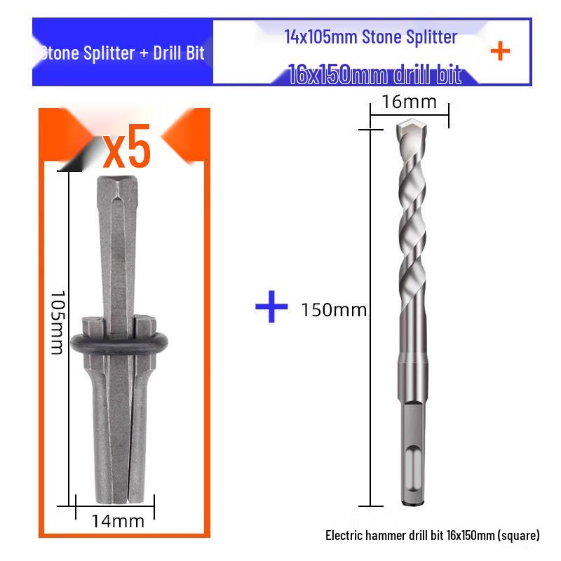 Stone Splitting Wedge and Chisel Tool for Stonemasons