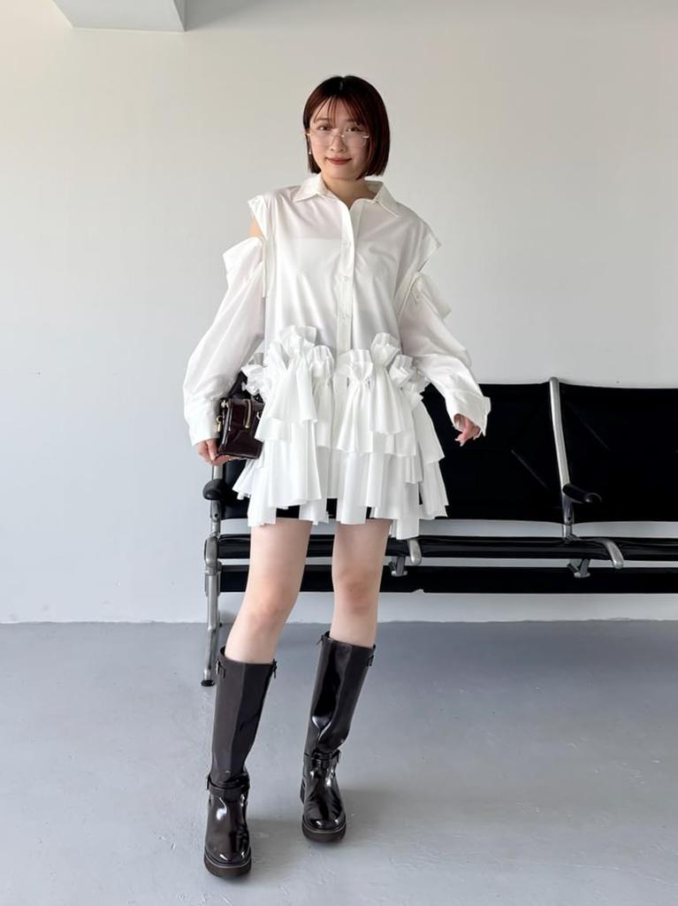 Snidel Ribbon Shirt SWFO254208WHTF