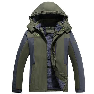 Winter Plus Velvet Mountain Jackets Mens Hiking Jackets Outdoor Removable Hooded Coats Ski Snowboard Parka Winter Outwear 9XL