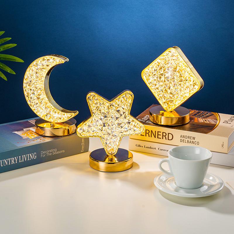 

Star Moon Night Light: Touch-Activated, Three-Color Rechargeable LED Lamp – Perfect Atmosphere for Bedroom or Birthday Gift Moon