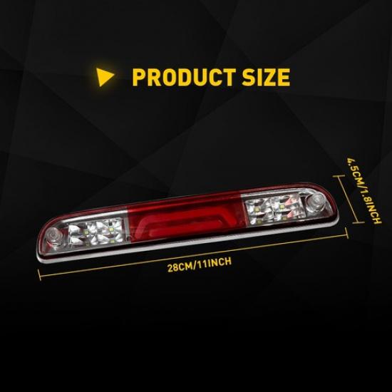 LED Third 3rd Brake Light Black Fit For 99-16 Ford F250 F350 Super Duty Cargo EV