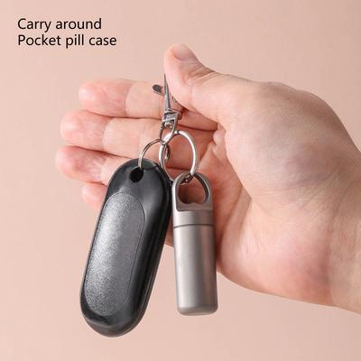 Portable Waterproofs Pills Box Keychains Titaniums Small Medicine Bottles Pocket Pills Case for Travel & Daily Use