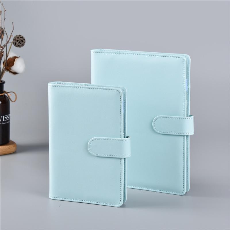 New 2026 A6/A5 Macaroon Laser Color PU Leather DIY Binder Notebook Cover Diary Agenda Planner Paper Cover School Stationery
