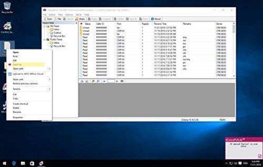 CimFAX H5S version FAX server 8GB capacity Speed Automatically save received faxes as PDF Forward received faxes to email Can be used in conjunction