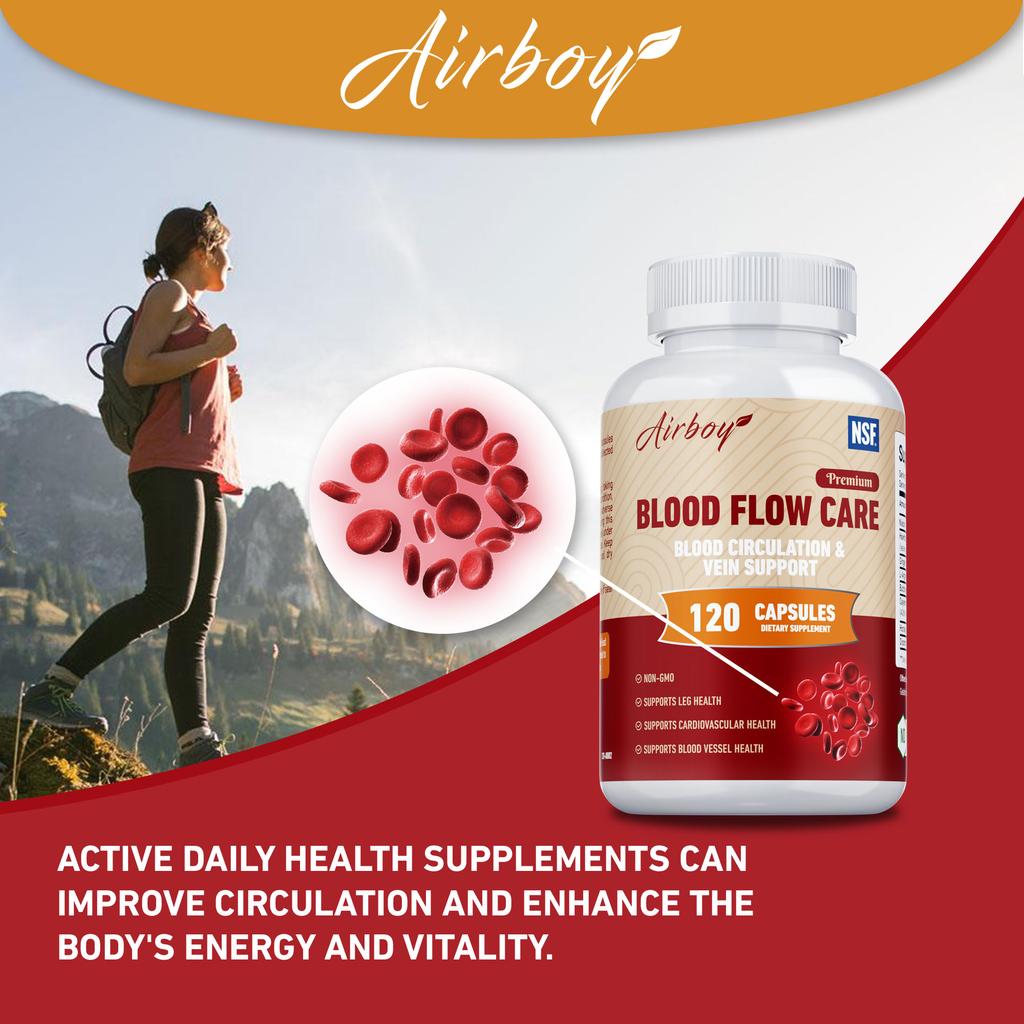 Airboy Blood Flow Maintenance Complex Dietary Supplement, Containing Niacin, L-arginine, Diosmin, Daily Support, and Nutritional Supplementation