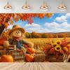 Autumn pumpkin themed backdrop, harvest festival decoration, baby shower background, photo booth backdrop4887