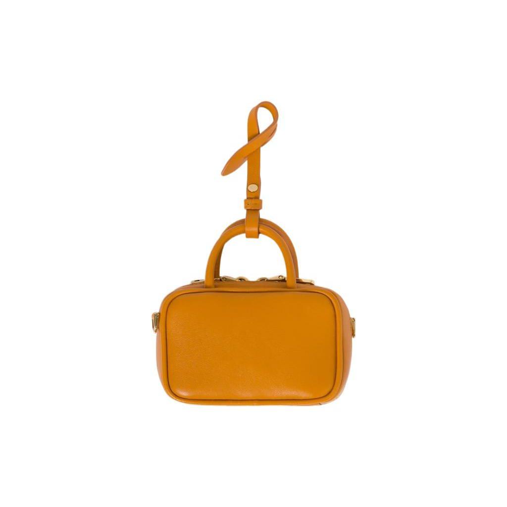 MIU MIU Logo a Lettere Goffrate Tracolla Regolabile Staccabile Borsa a Mano Mini in Pelle Borse da Donna Giallo Melograno 5NR020-2F8W-F0E05