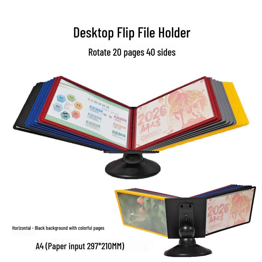 Rotating A4 Desktop File Holder and Display Stand