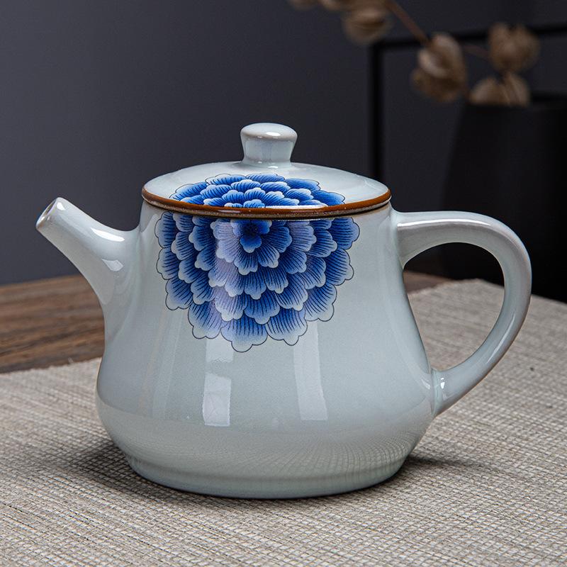 New Kung Fu Tea Set Cover Bowl Household Simple Teapot Tea Cup Official Kiln Set Gift Box Tea Set