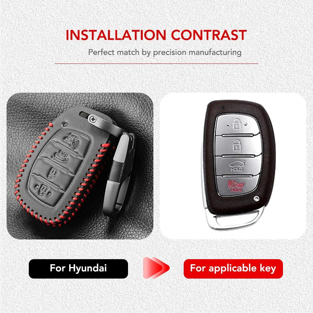 3 4 Button Car Smart Key Case Cover For Hyundai Tucson Santa Fe Rena Sonata Elantra Creta Ix35 Ix45 I10 I30 I40 Accessories