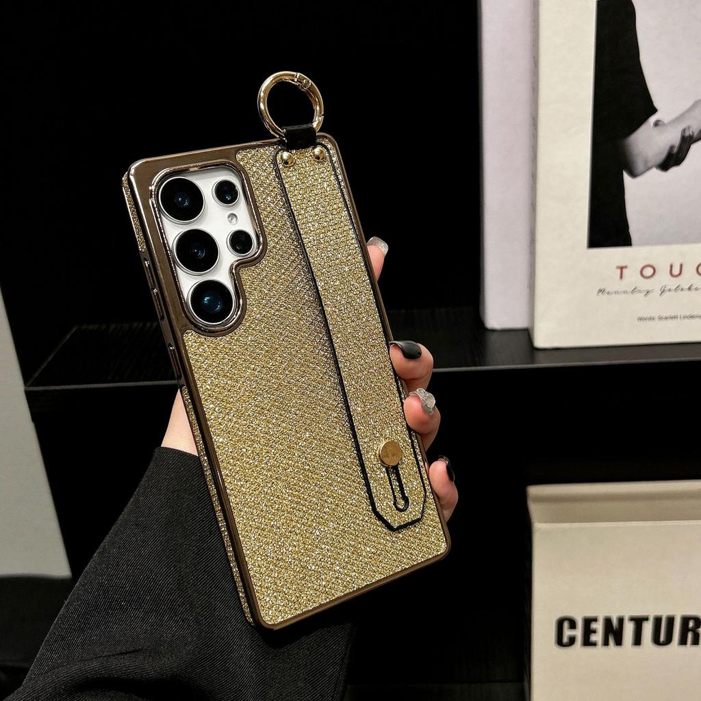 Glitter Wristband Stand Mobile Phone Case Suitable for Samsung S25ultra Protective Case Galaxy S24plus23 Case
