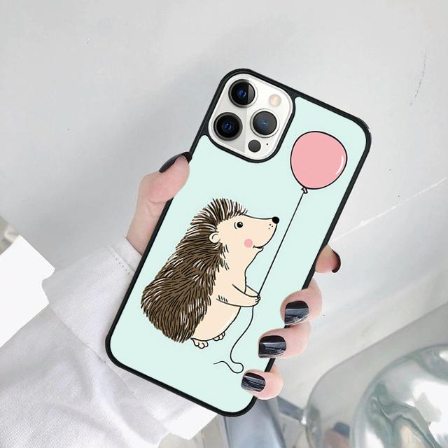 Hedgehog and Balloon Phone Case Cover For iPhone 17 Air 15 Pro MAX 16 Plus 14 12 11 13 Coque