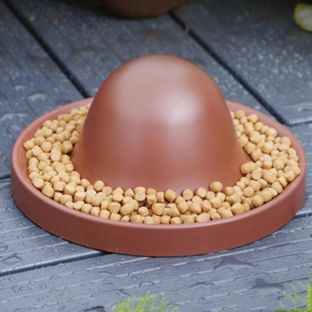 Plastic Reptile Feeder Bowl Round Reptile Water Pot Easy-Clean Feeder Ledge  for Amphibians