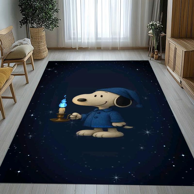 Cute Snoopy Dog Cartoon Living Room Non-Slip Area Rug Soft Carpet for Bedroom Kids Playroom Sofa,Home Decor Doormat Gift