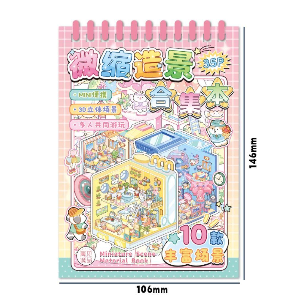 PET 3D Landscape Sticker Decompression Miniature Scene Collage DIY Cabin Scene Sticker  Children