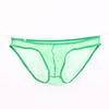 Men Sexy See-Through Mesh Solid Color T-Back Thong Briefs Low Rise Underwear