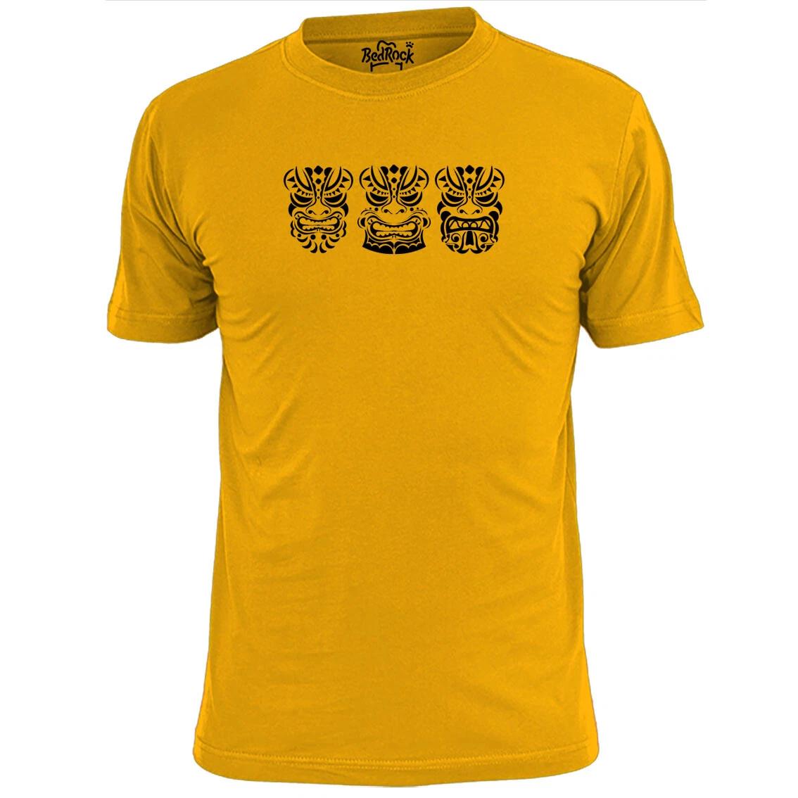Mens 3 Tribal Heads T shirt Maori Aztec Indian S