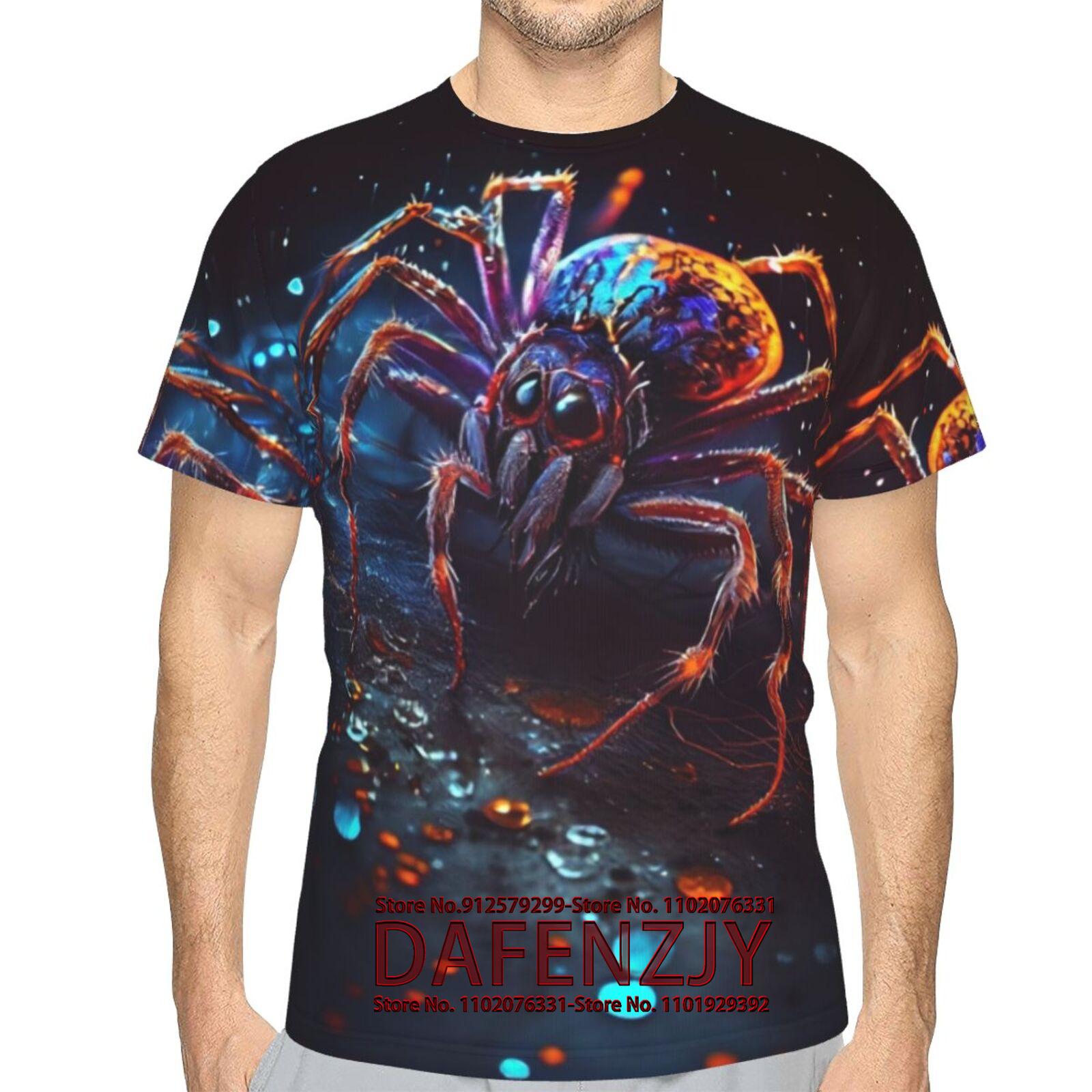 

Персоналізована креативна футболка з короткими рукавами з 3d-принтом у вигляді павука, повсякденна футболка для дорослих, модний топовий одяг One Size армія зелений колір