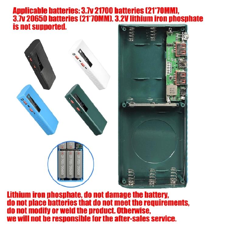 MultiFunctional 20650 Battery Powerbank Case Enclosure With Fast Charging And LED Indicators for 5pcs 20650 Batteries