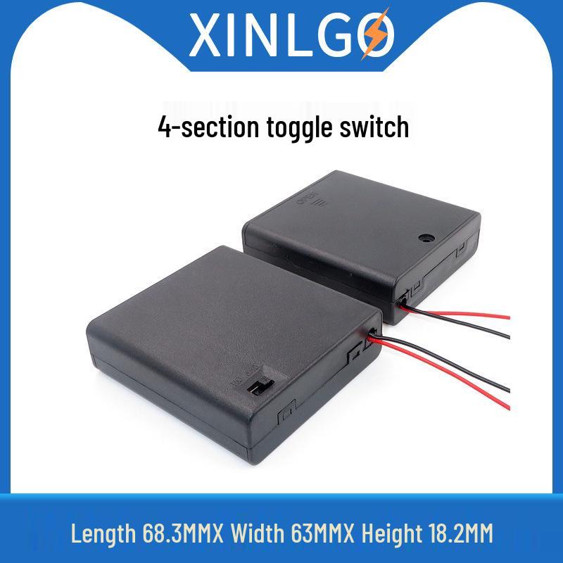 Size 5 Battery Box with Lid and Switch: Holds 1-8 AA 1.5V Cells