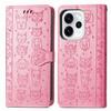 Custodia a Portafoglio Flip in Pelle per Samsung Galaxy A17 A16 A15 A14 A13 A12 A07 A06 A05 A05S A04S Gatto e Cane in Rilievo, Copertura Telefono