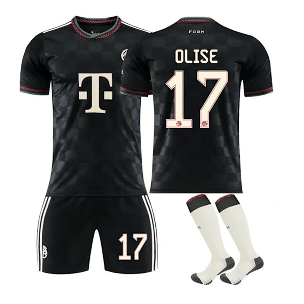 

2025-26 Bayern 2nd Away #17 OLISE Sport Training Jersey Set with Socks Teens Kids Adults Football Kits M