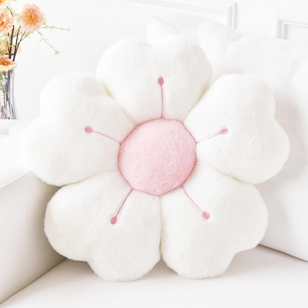Plush Pillow Comfortable Daisy Flower Shaped - Cute Decorative Pad for Bed and Sofa, Soft Polyester Fabric