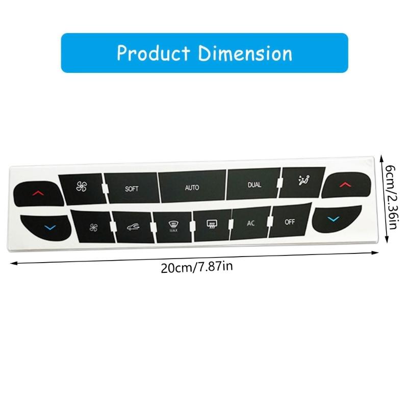 PVC Air Conditioner Button Cover AC Control Panel Repair Sticker for Vehicle Scratch Resistant Upgrades Interior Look