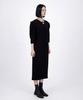Myuleus Puff Shoulder Long Dress Imported Fabric [Black]