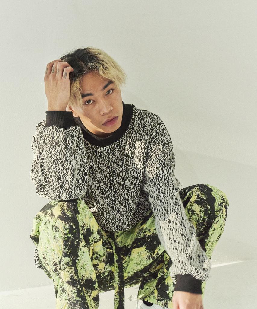 F8KE CHEMICAL CLUB Flower Jacquard Wide Pants Neon