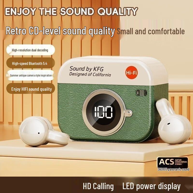 Q87 Retro Clip-On True Wireless Bluetooth Earbuds for Sports and Running