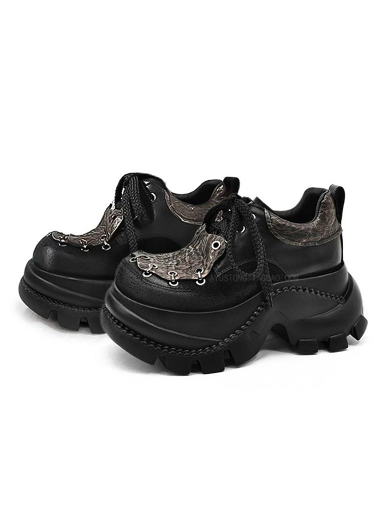 Punk Women Motorcycle Ankle Boots Platform Women Metal Rivest Sneakers Female Gothic Casual Shoes Thick Bottom Trainers