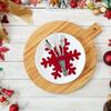 12pcs of Felt Snowflakes for Christmas, Christmas Cutlery Bags,Christmas Cutlery Holders,Perfect for Decorating Your Party Table