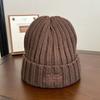 Letter Embroidered Knitted Hat for Women Autumn and Winter Warm Woolen Hat Without Tying The Head and Showing A Small Face  Cold Hat for Men