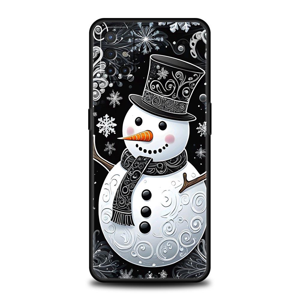 Phone Case For Oneplus 13R 13 12 10T 11 R10 Nord N100 N200 N10 9 9R CE 2 3 Z Pro Lite 5G Soft TPU Cover Christmas Snowman Capas