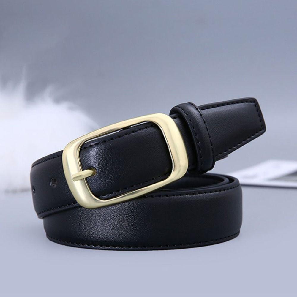 Versatile Leather Belt Women's Waist Belt Retro Pin Buckle Belt