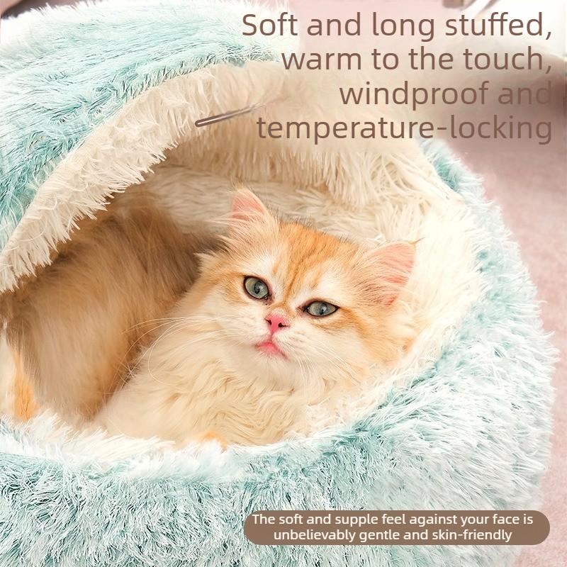 Half-sealed Shell Pet Litter Plush To Keep Warm In All Seasons