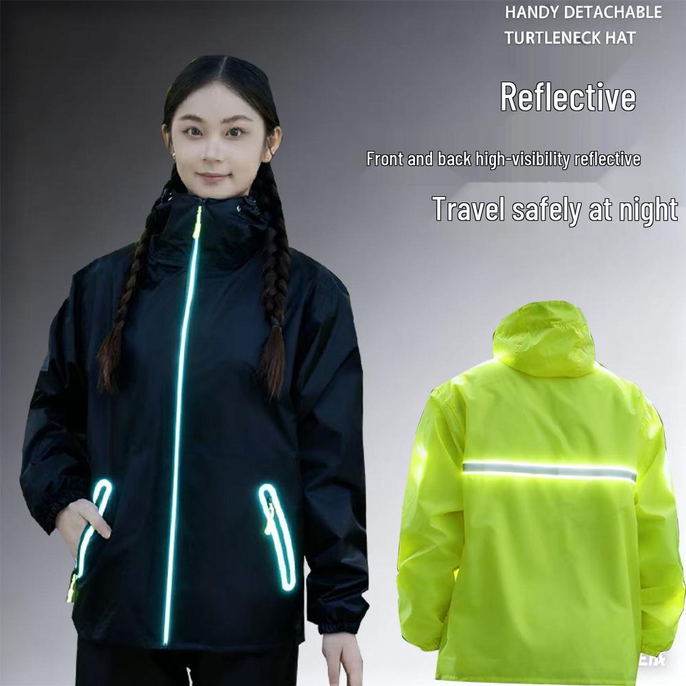 Unisex Full-Body Rainproof Raincoat and Pants Set for Outdoor Activities
