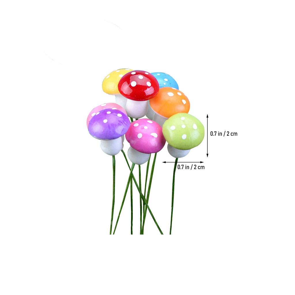 20Pcs Miniature Foam Mushrooms Colorful Small Size Suitable for Fairy Garden Terrarium Home Outdoor Decor Micro Garden