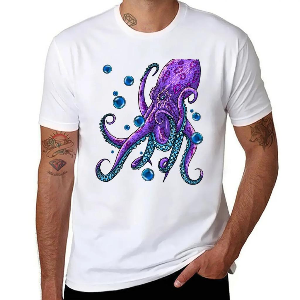 Cool funny deep-sea juicy octopus T-Shirt vintage anime shirt vintage clothes vintage t shirts street wear t shirts for men pack