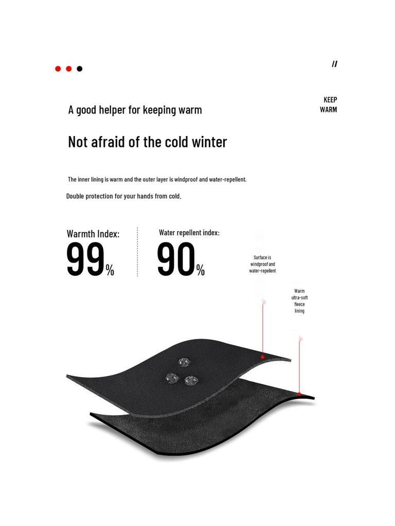 Men's & Women's Warm Touchscreen Cycling Gloves - Non-slip, Splash-proof, Windproof, Cold-resistant with Velvet Lining.